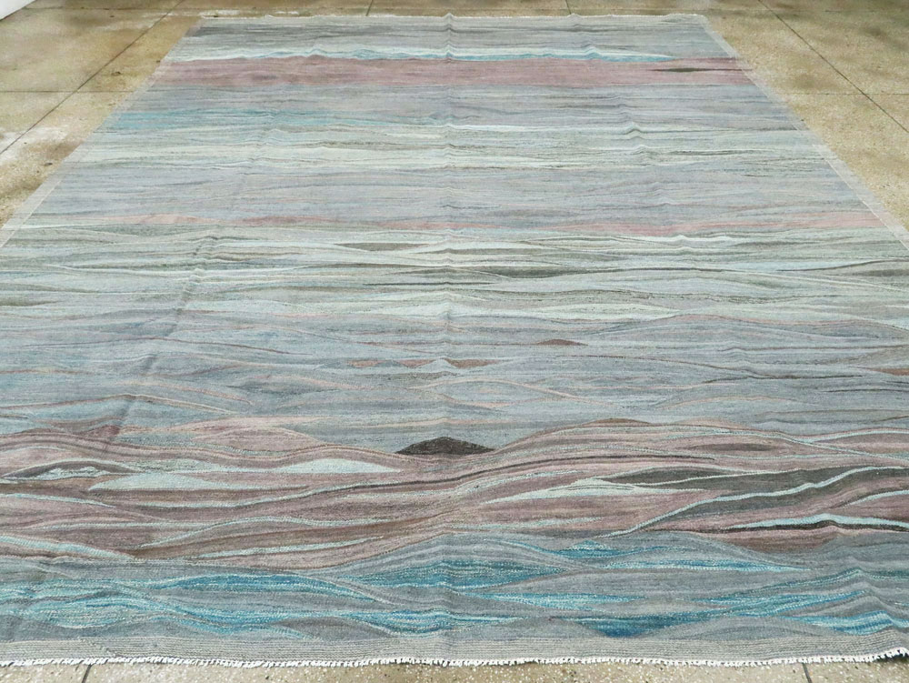 Modern Swedish Inspired Turkish Flatweave, No.28124 - Galerie Shabab