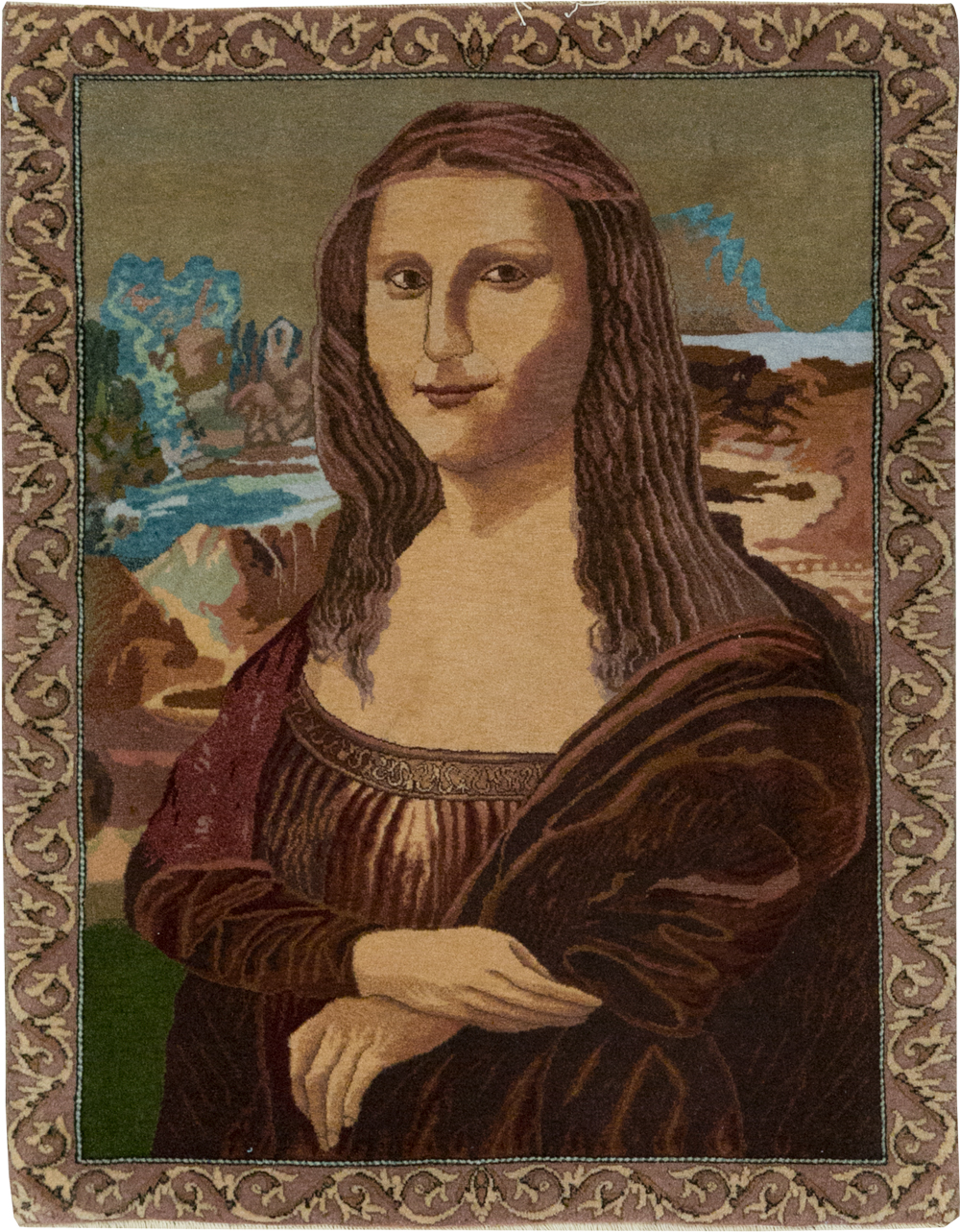 Vintage Persian Tabriz Pictorial Rug, No.28131 - Galerie Shabab