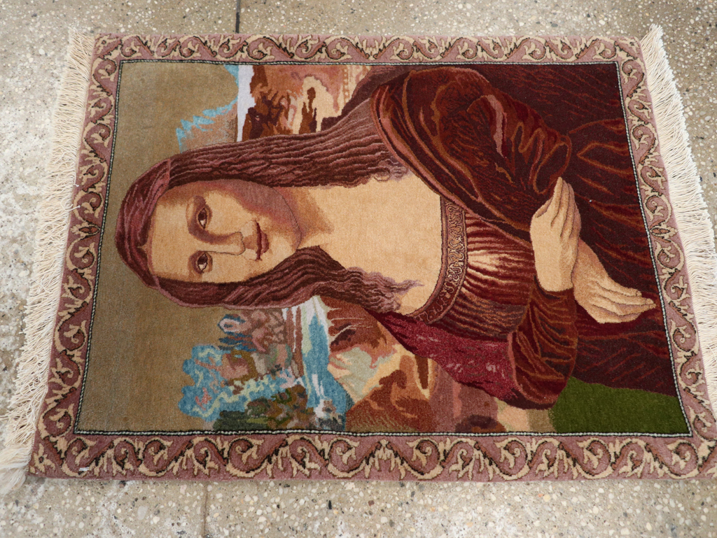 Vintage Persian Tabriz Pictorial Rug, No.28131 - Galerie Shabab