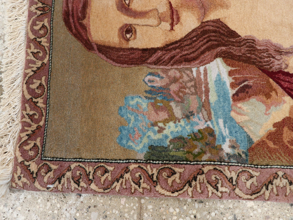 Vintage Persian Tabriz Pictorial Rug, No.28131 - Galerie Shabab