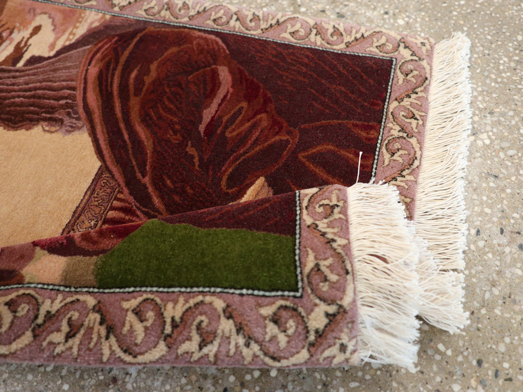 Vintage Persian Tabriz Pictorial Rug, No.28131 - Galerie Shabab