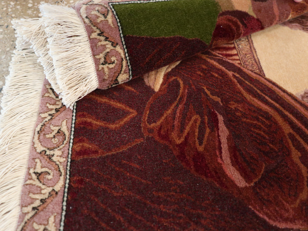 Vintage Persian Tabriz Pictorial Rug, No.28131 - Galerie Shabab