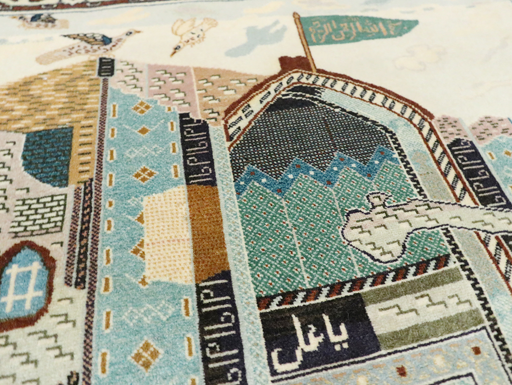 Vintage Persian Pictorial Tabriz Rug, No.28135 - Galerie Shabab