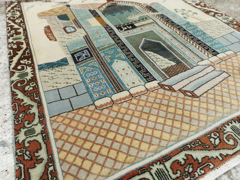 Vintage Persian Pictorial Tabriz Rug, No.28135 - Galerie Shabab