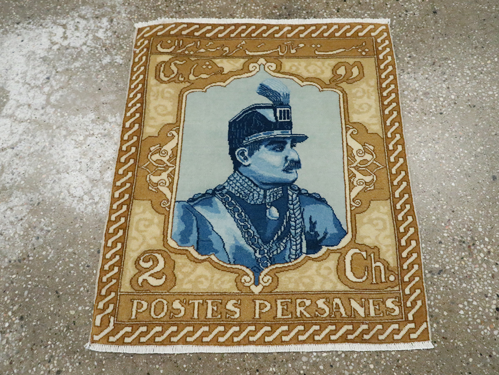 Vintage Persian Tabriz Pictorial Rug, No.28137 - Galerie Shabab