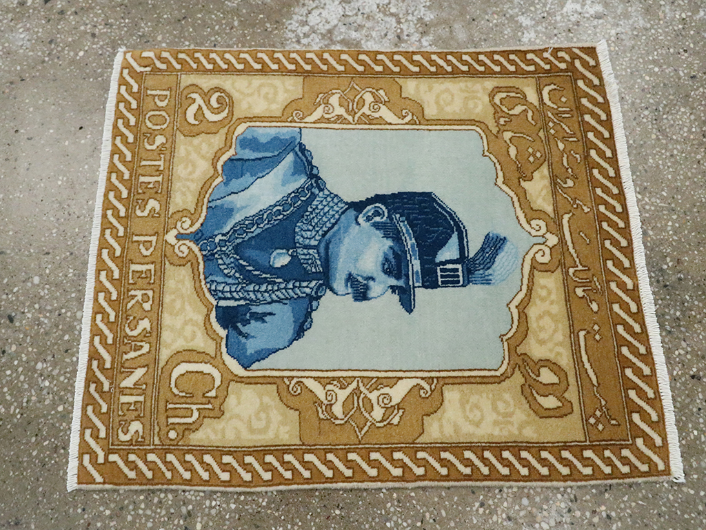 Vintage Persian Tabriz Pictorial Rug, No.28137 - Galerie Shabab