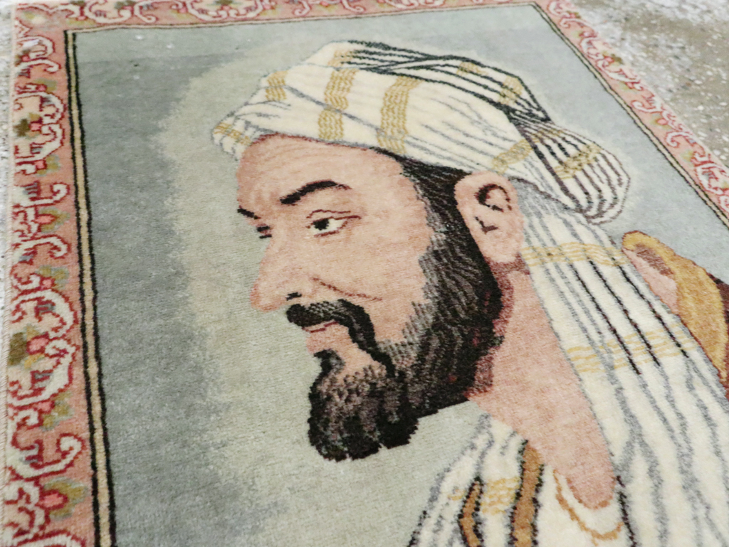 Vintage Persian Tabriz Pictorial Rug, No.28138 - Galerie Shabab