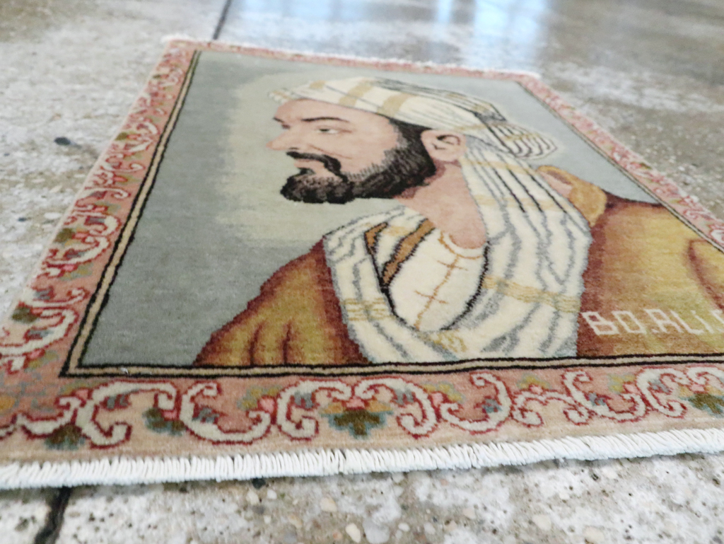 Vintage Persian Tabriz Pictorial Rug, No.28138 - Galerie Shabab