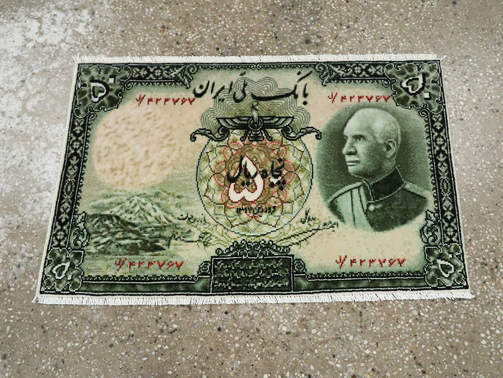 Vintage Persian Tabriz Pictorial Rug, No.28140 - Galerie Shabab