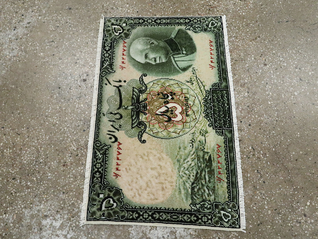 Vintage Persian Tabriz Pictorial Rug, No.28140 - Galerie Shabab