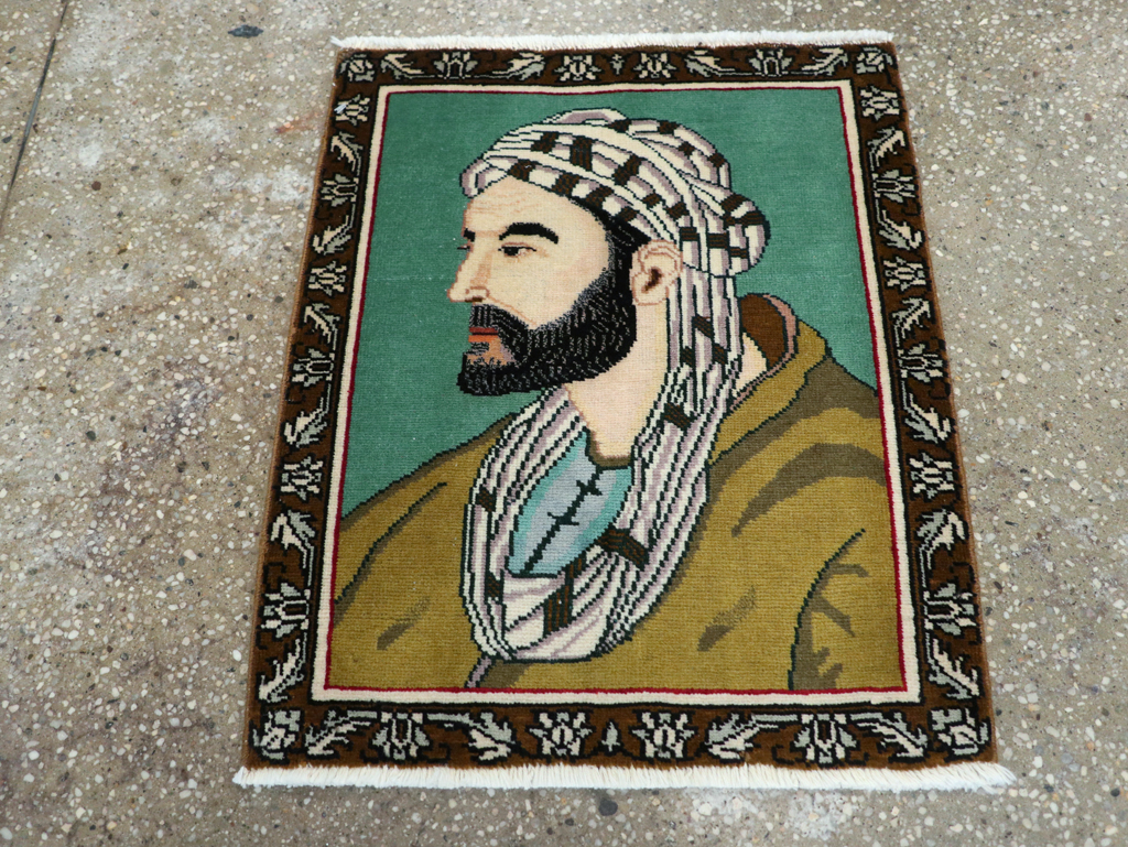 Vintage Persian Tabriz Pictorial Rug, No.28142 - Galerie Shabab