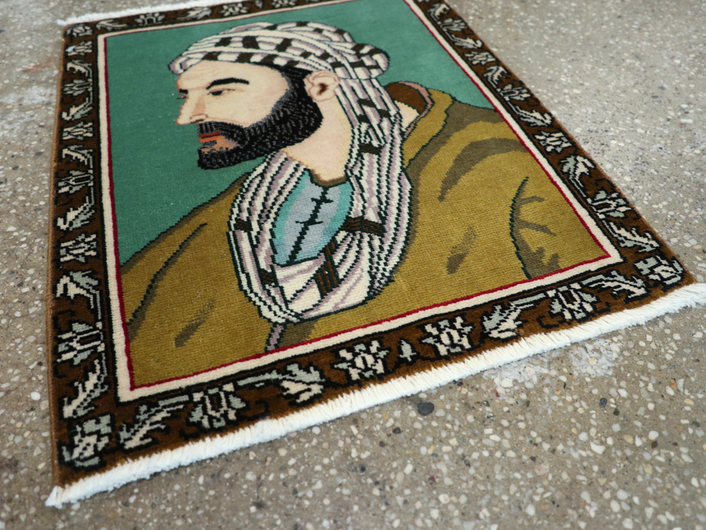 Vintage Persian Tabriz Pictorial Rug, No.28142 - Galerie Shabab