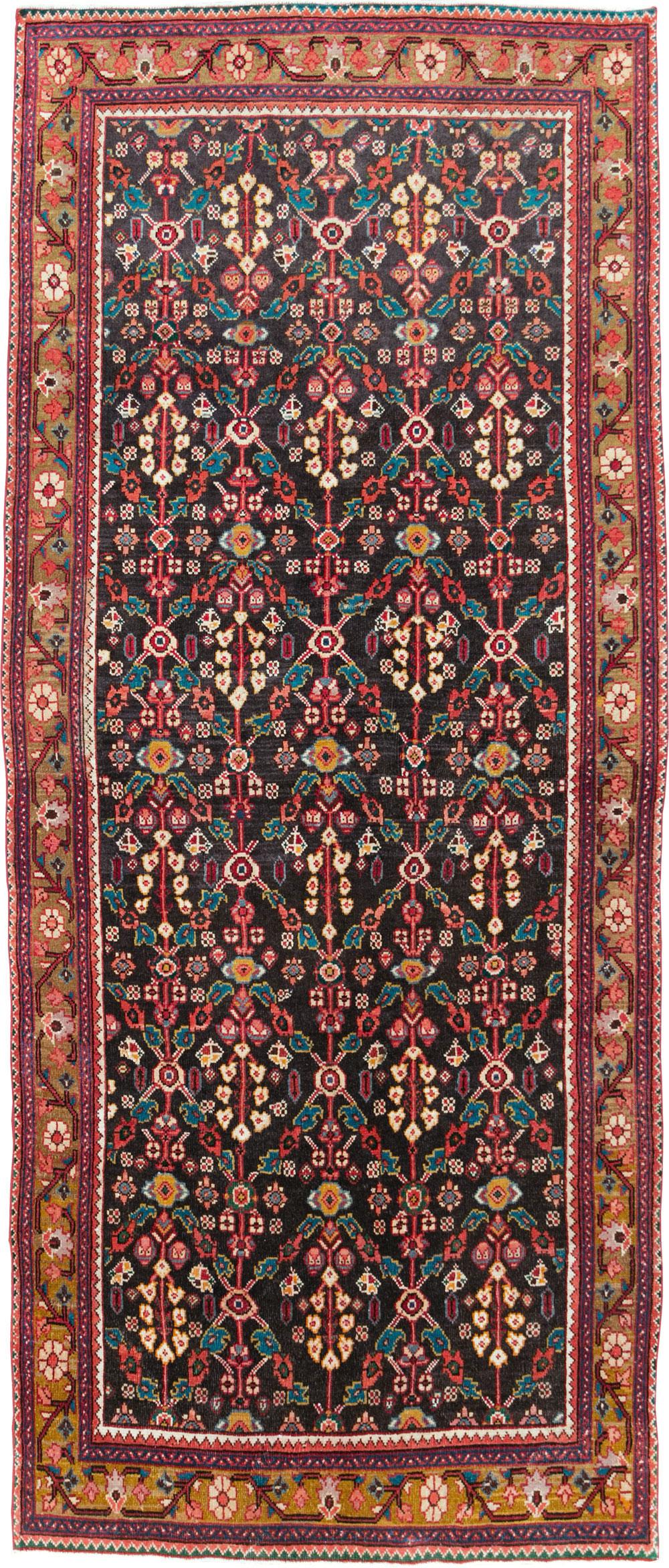 Vintage Persian Hamadan Gallery Rug, No.28155 - Galerie Shabab