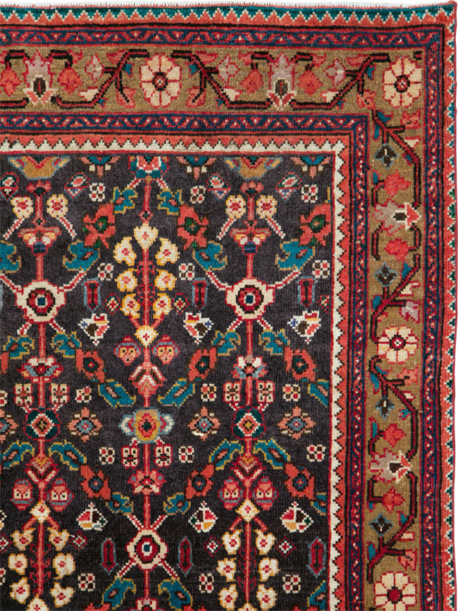 Vintage Persian Hamadan Gallery Rug, No.28155 - Galerie Shabab