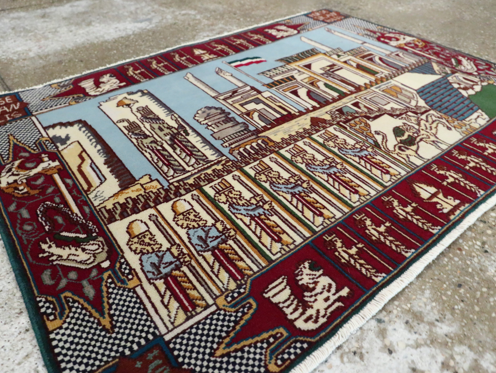 Vintage Persian Tabriz Pictorial Rug (Pair: 1 of 2), No.28163 - Galerie Shabab