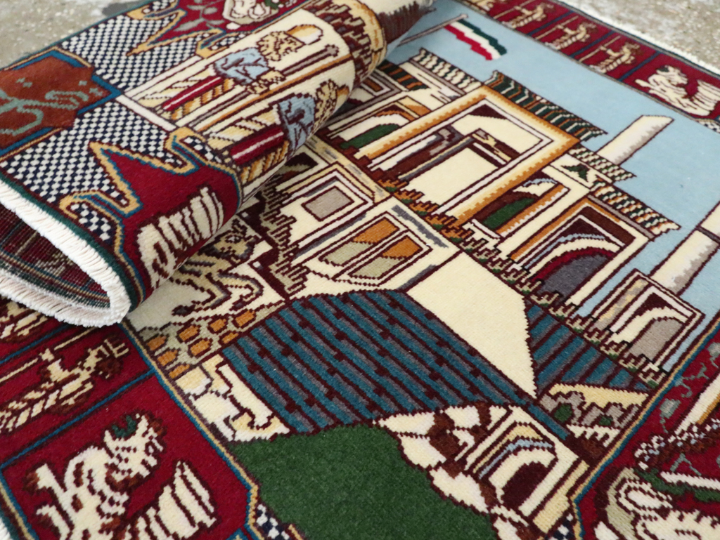Vintage Persian Tabriz Pictorial Rug (Pair: 1 of 2), No.28163 - Galerie Shabab
