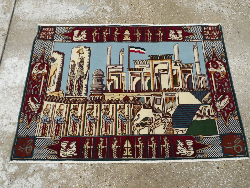Vintage Persian Tabriz Pictorial Rug (Pair: 2 of 2), No.28164 - Galerie Shabab