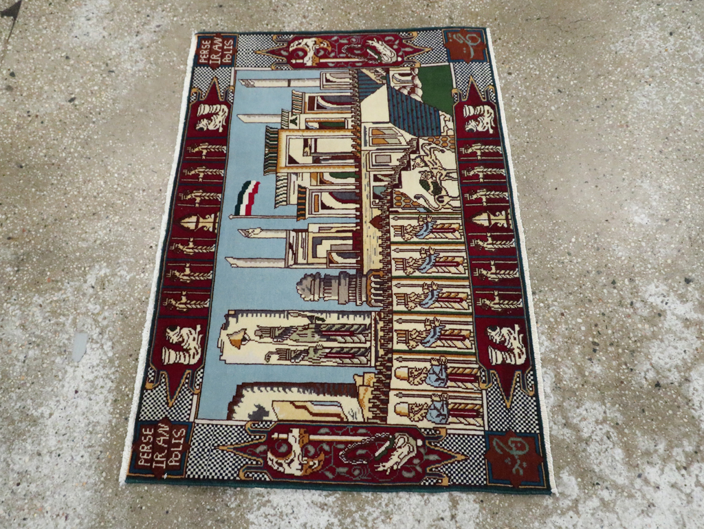Vintage Persian Tabriz Pictorial Rug (Pair: 2 of 2), No.28164 - Galerie Shabab