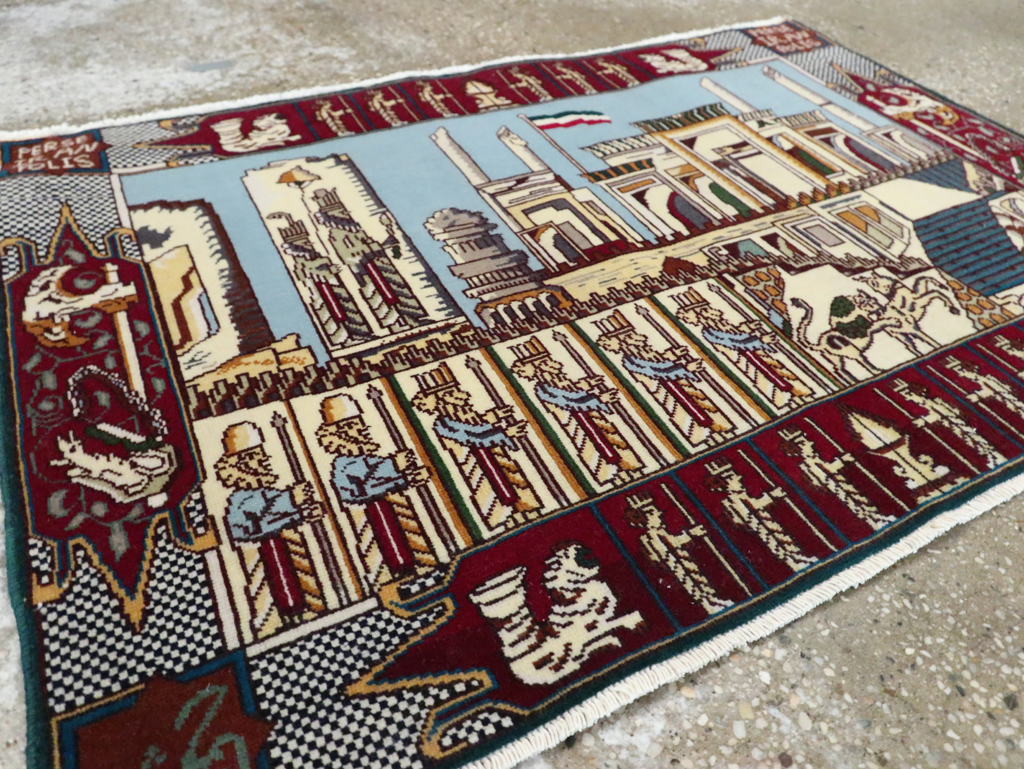 Vintage Persian Tabriz Pictorial Rug (Pair: 2 of 2), No.28164 - Galerie Shabab