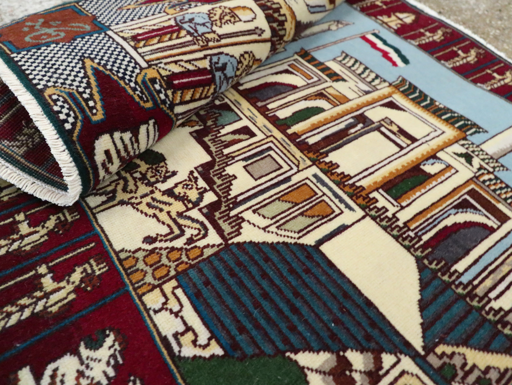 Vintage Persian Tabriz Pictorial Rug (Pair: 2 of 2), No.28164 - Galerie Shabab