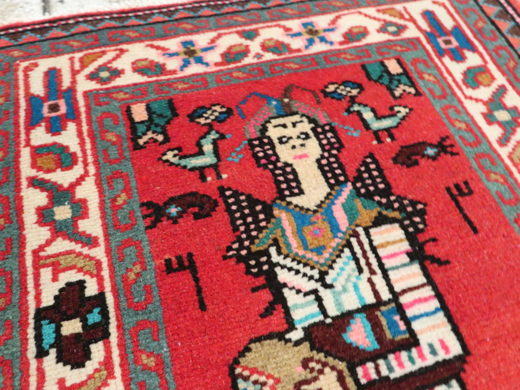 Vintage Persian Mahal Pictorial Rug (Pair: 1 of 2), No.28165 - Galerie Shabab