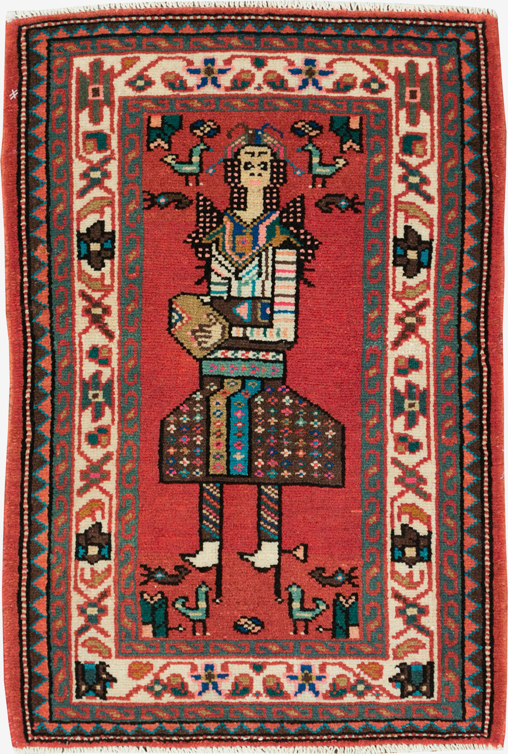 Vintage Persian Mahal Pictorial Rug (Pair: 2 of 2), No.28166 - Galerie Shabab