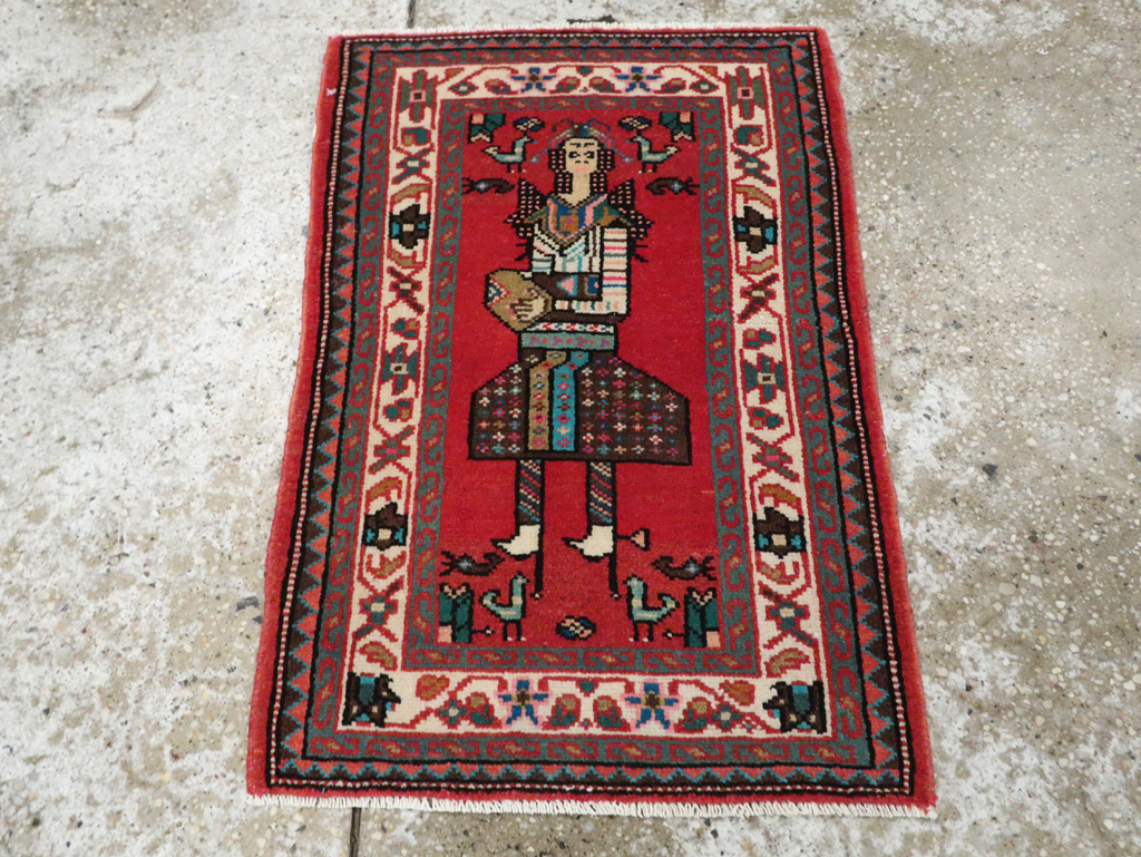 Vintage Persian Mahal Pictorial Rug (Pair: 2 of 2), No.28166 - Galerie Shabab