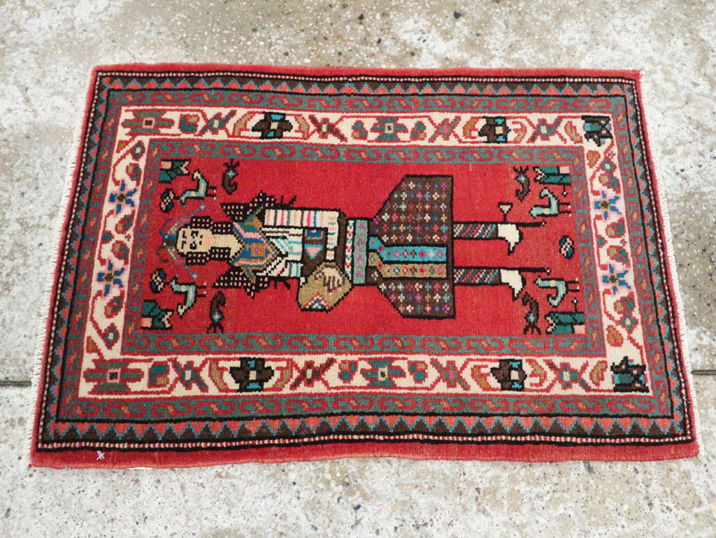 Vintage Persian Mahal Pictorial Rug (Pair: 2 of 2), No.28166 - Galerie Shabab