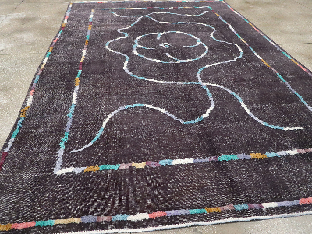 Modern Turkish Anatolian Distressed Room Size Carpet, No.28167 - Galerie Shabab
