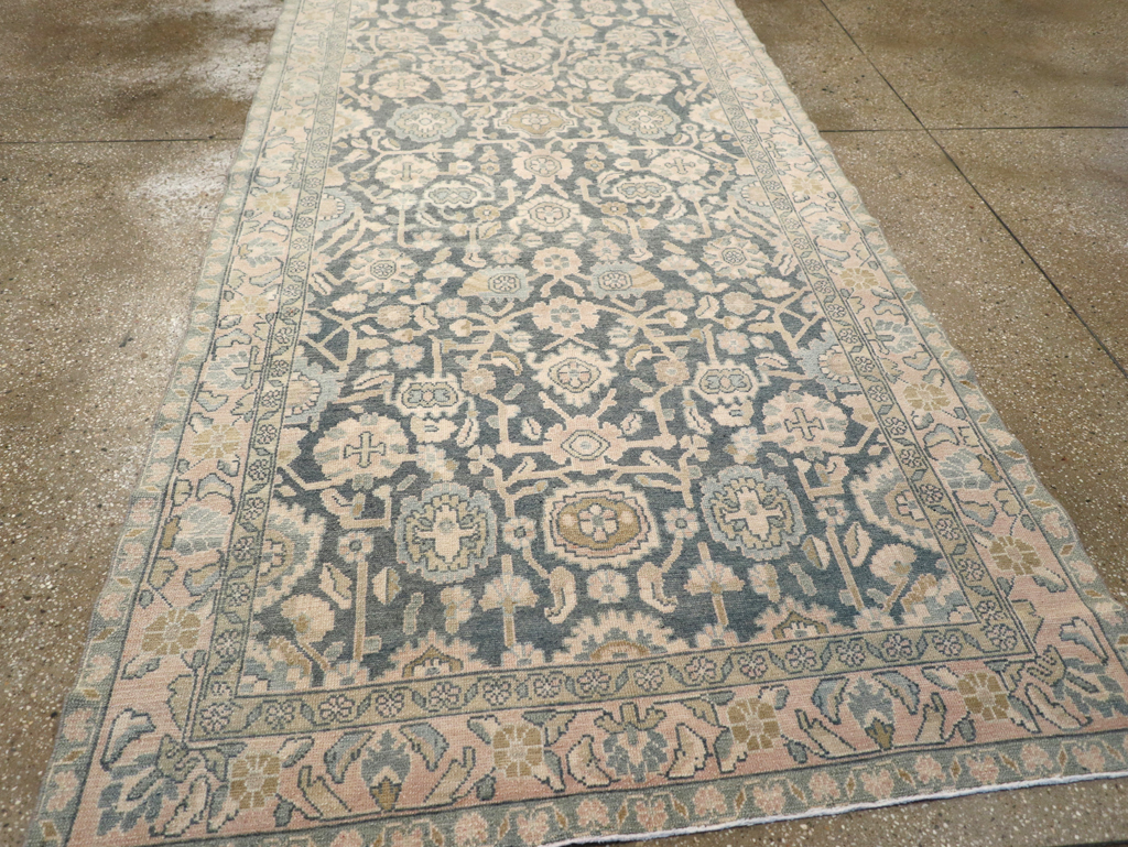 Vintage Persian Malayer Wide Gallery Runner, No.28174 - Galerie Shabab