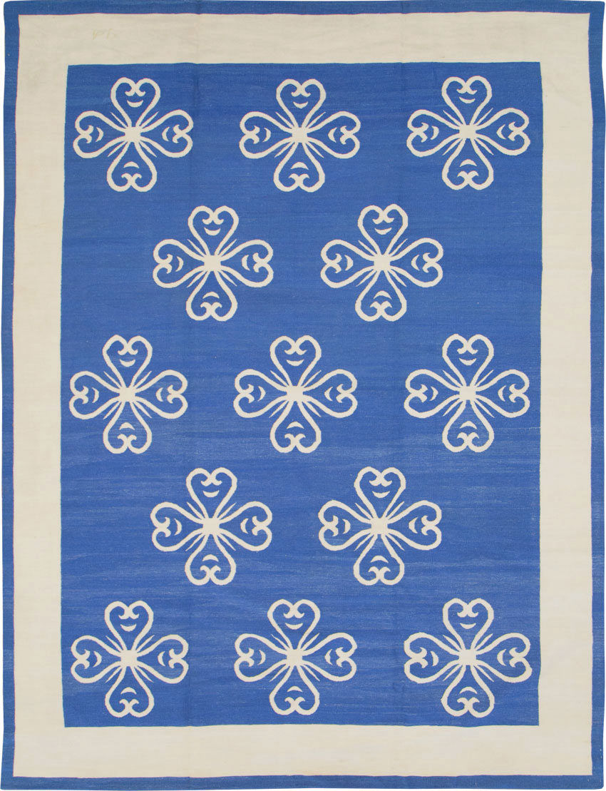 Modern Turkish Flatweave Room Size Carpet, No.28186 - Galerie Shabab