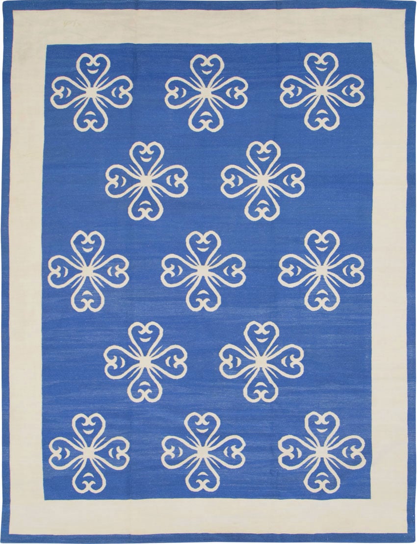 Modern Turkish Flatweave Room Size Carpet, No.28186 - Galerie Shabab