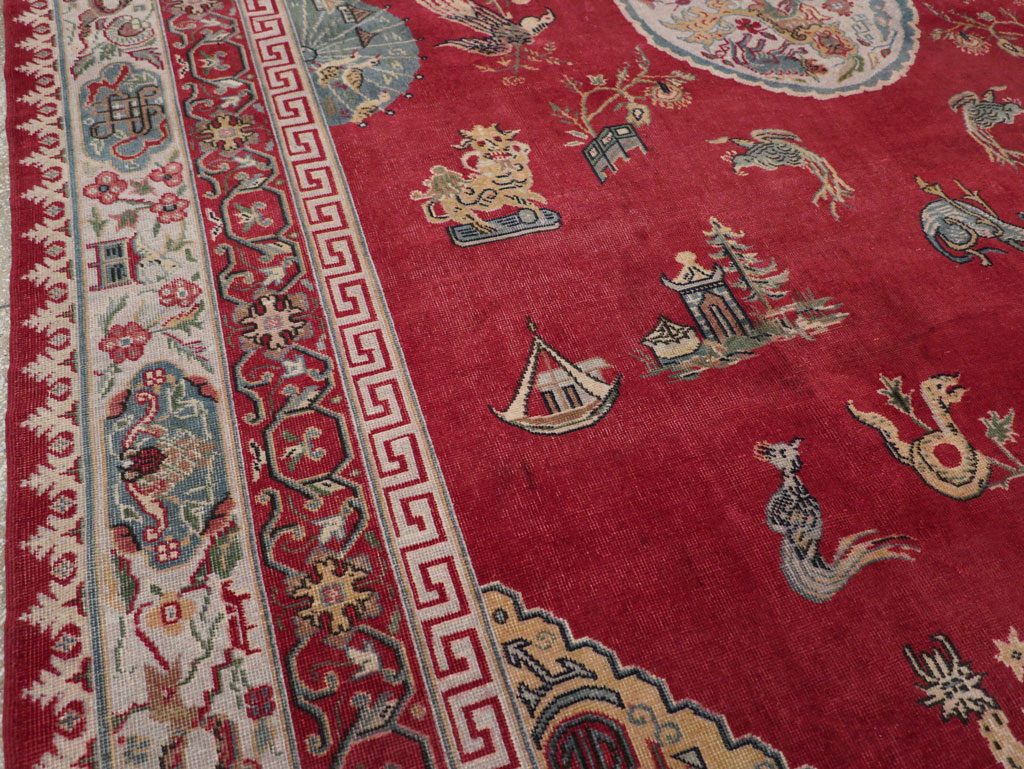 Chinese Inspired Vintage Turkish Room Size Carpet, No.28194 - Galerie Shabab