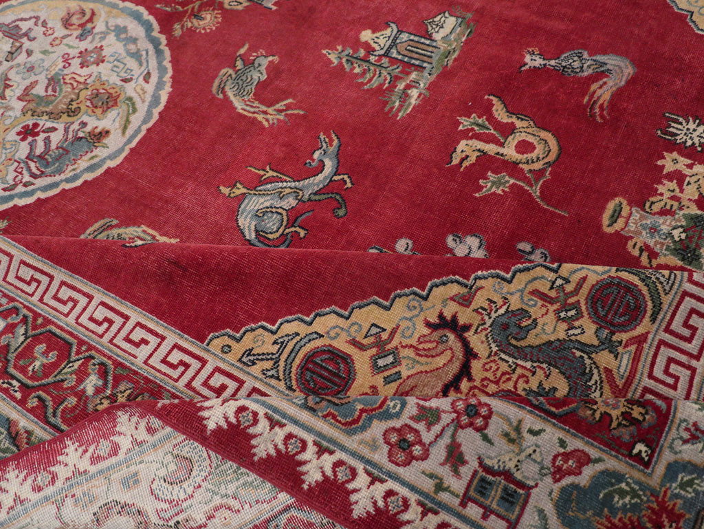Chinese Inspired Vintage Turkish Room Size Carpet, No.28194 - Galerie Shabab