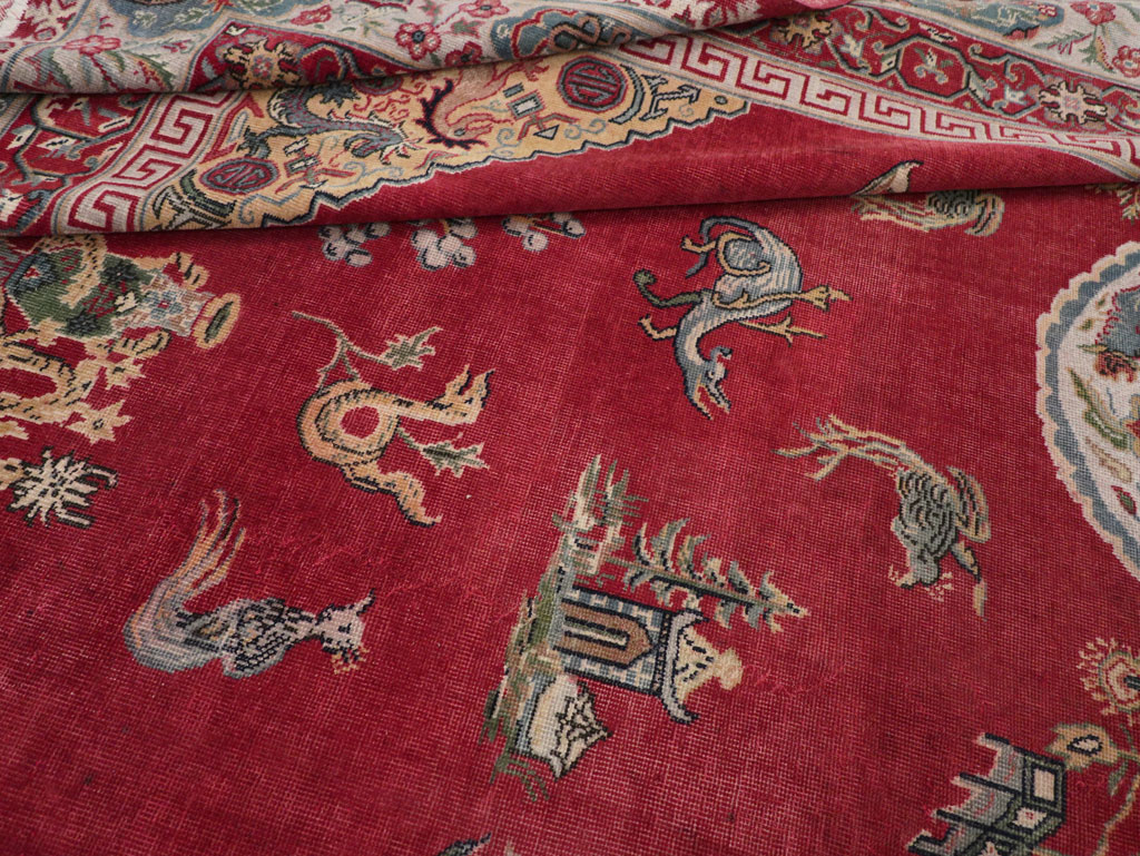 Chinese Inspired Vintage Turkish Room Size Carpet, No.28194 - Galerie Shabab