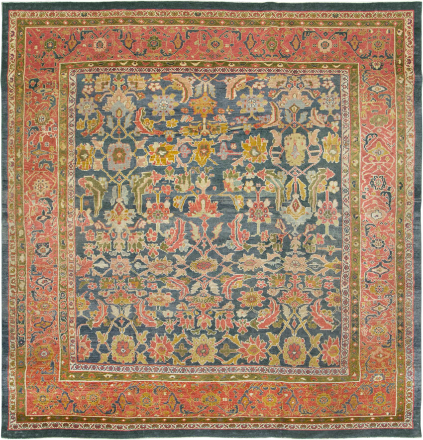 Antique Persian Mahal Square Room Size Carpet, No.28201 - Galerie Shabab