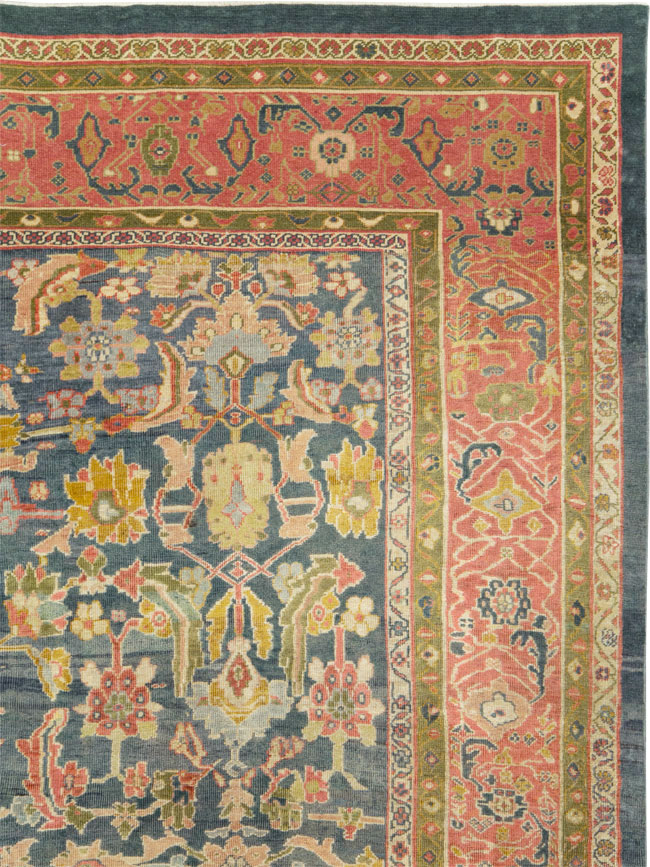 Antique Persian Mahal Square Room Size Carpet, No.28201 - Galerie Shabab