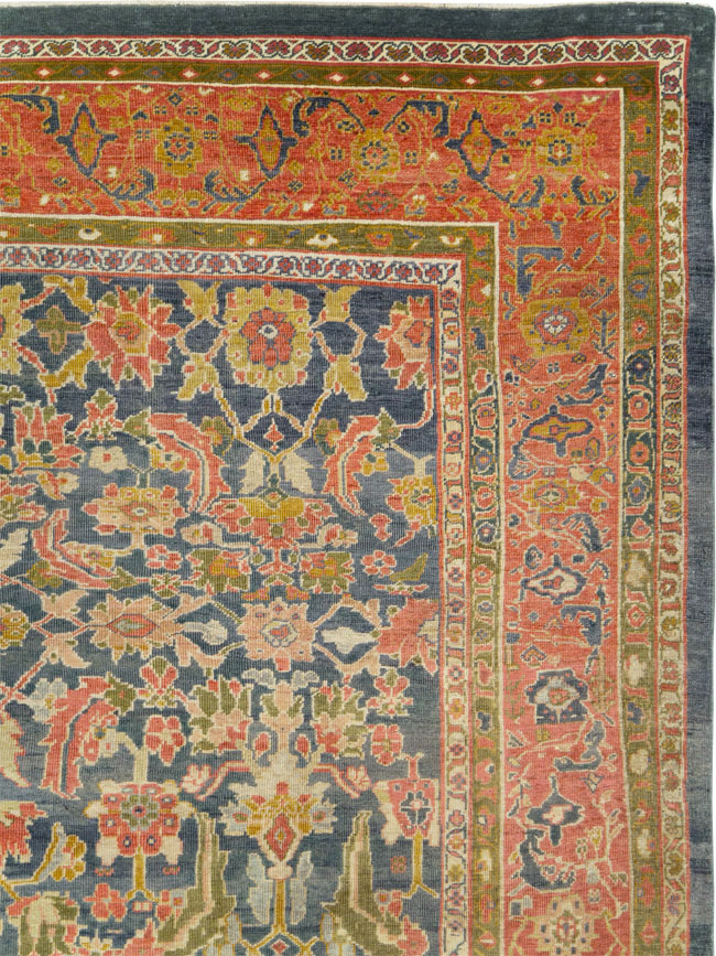 Antique Persian Mahal Square Room Size Carpet, No.28201 - Galerie Shabab