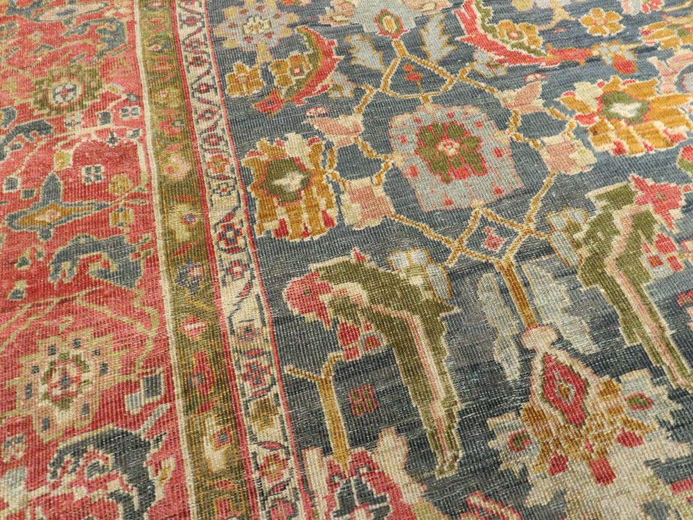 Antique Persian Mahal Square Room Size Carpet, No.28201 - Galerie Shabab