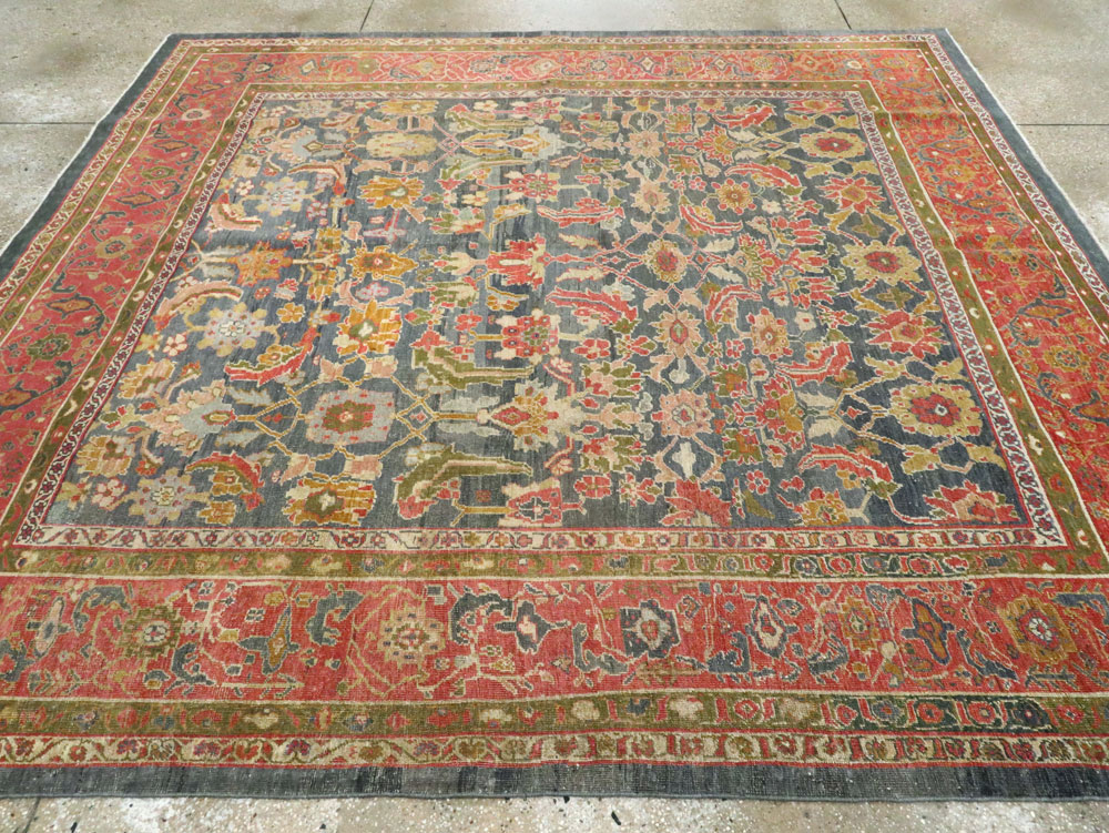 Antique Persian Mahal Square Room Size Carpet, No.28201 - Galerie Shabab