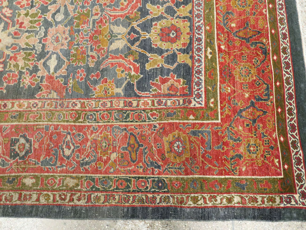 Antique Persian Mahal Square Room Size Carpet, No.28201 - Galerie Shabab