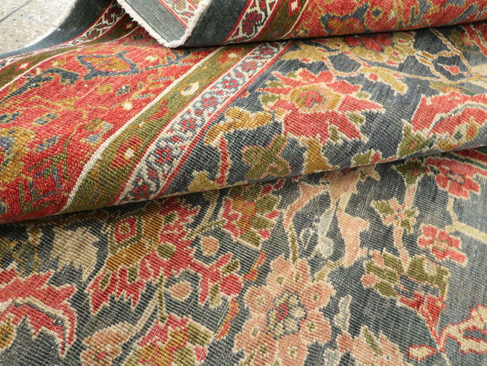 Antique Persian Mahal Square Room Size Carpet, No.28201 - Galerie Shabab