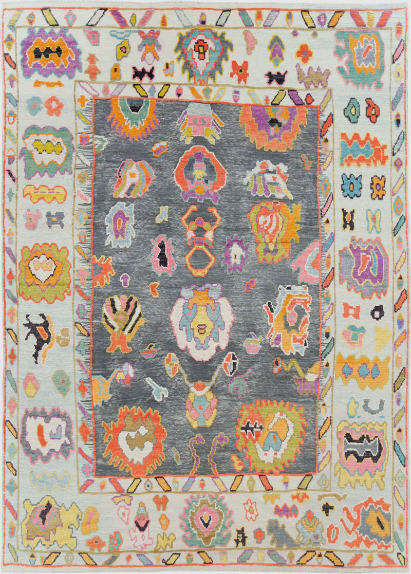 Contemporary Turkish Souf Oushak Room Size Carpet, No.28206 - Galerie Shabab