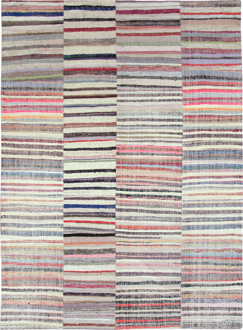 Modern Turkish Flatweave Kilim Room Size Rug, No.28207 - Galerie Shabab