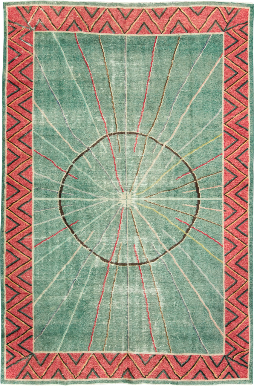 Vintage Turkish Deco Rug, No.28209 - Galerie Shabab