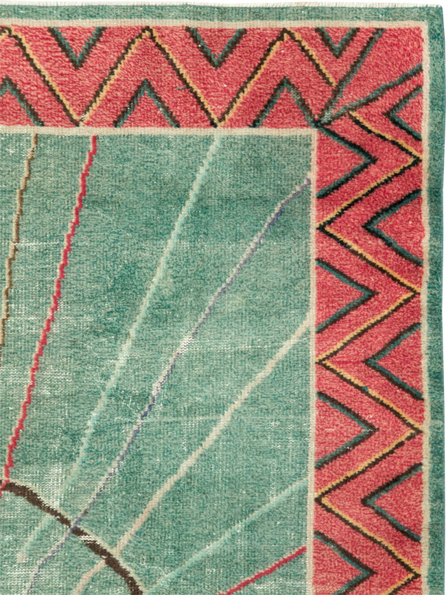 Vintage Turkish Deco Rug, No.28209 - Galerie Shabab
