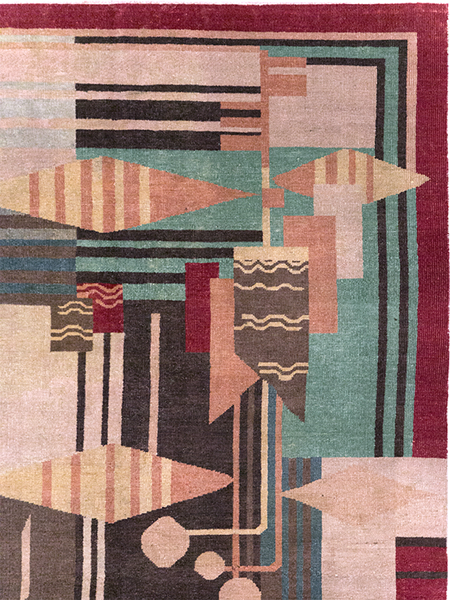 Vintage Indian Art Deco Room Size Carpet, No.28222 - Galerie Shabab