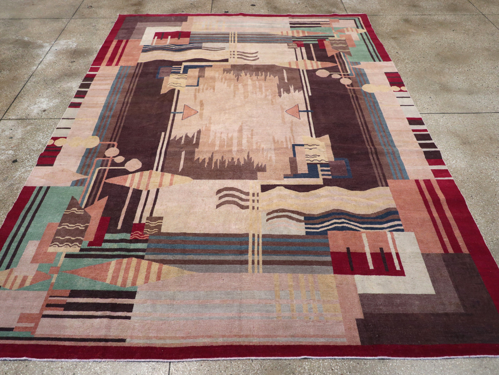 Vintage Indian Art Deco Room Size Carpet, No.28222 - Galerie Shabab