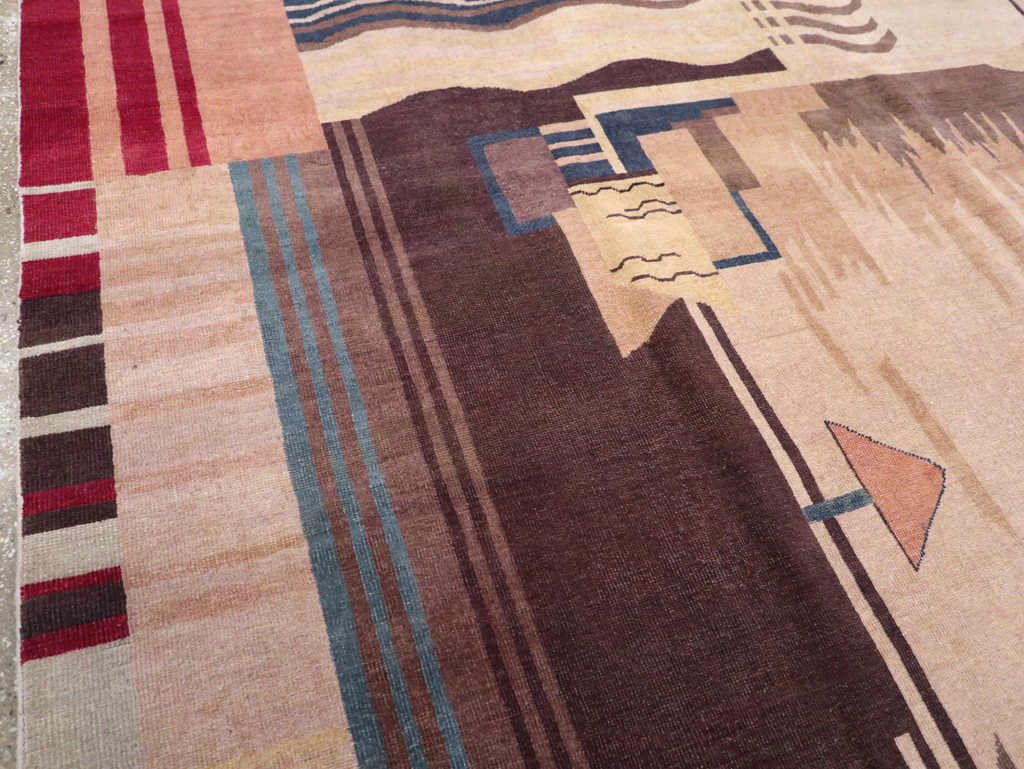 Vintage Indian Art Deco Room Size Carpet, No.28222 - Galerie Shabab