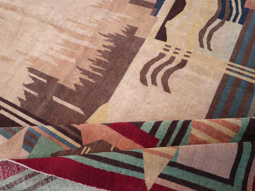 Vintage Indian Art Deco Room Size Carpet, No.28222 - Galerie Shabab